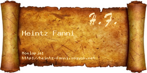 Heintz Fanni névjegykártya