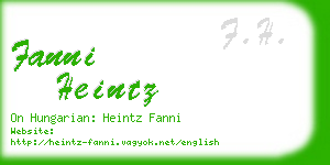 fanni heintz business card